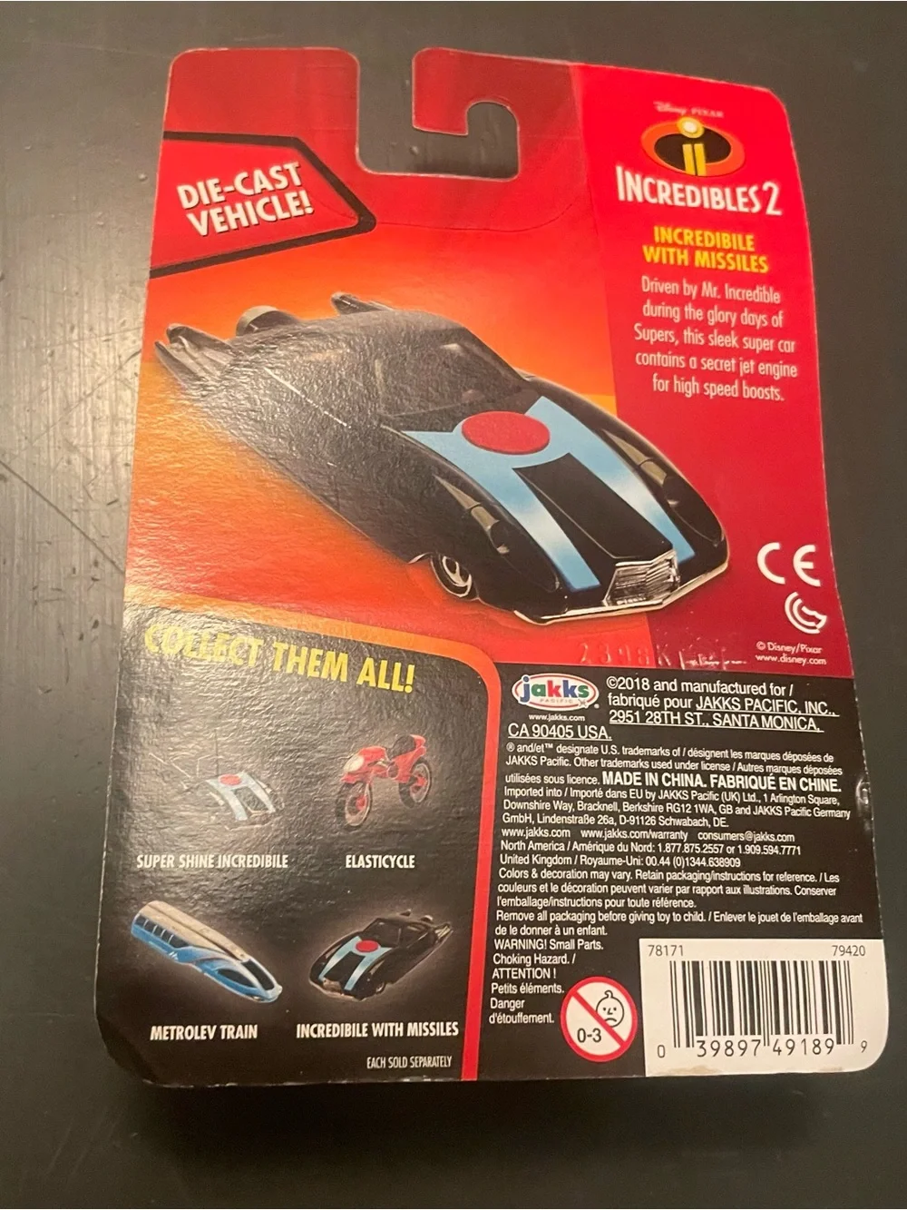 JAKKS INCREDIBLES 2 BOOSTED INCREDIBLE CAR 2018 toy collector Disney new